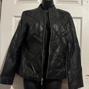 Elegant Black Leather Jacket for Women